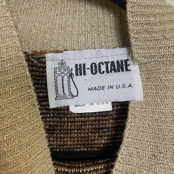 ⭐️ Leopard Shimmer Glitter Boho Mock Neck Hipster Hippie Art Chic Glam Sweater - Picture 4 of 5